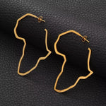 Stainless Steel African Continent Earrings